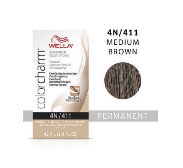 Wella 4N Medium Brown Color Charm Permanent Liquid Haircolor