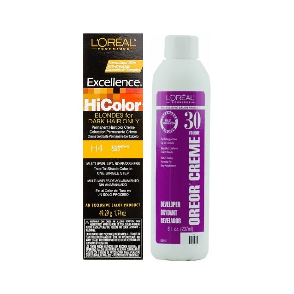 H4 Shimmering Gold L'Oreal Excellence HiColor BLONDES For Dark Hair Only