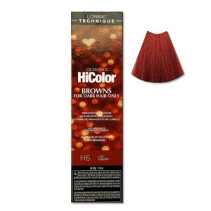 H6 Light Auburn L'Oreal Excellence HiColor BROWNS For Dark Hair Only